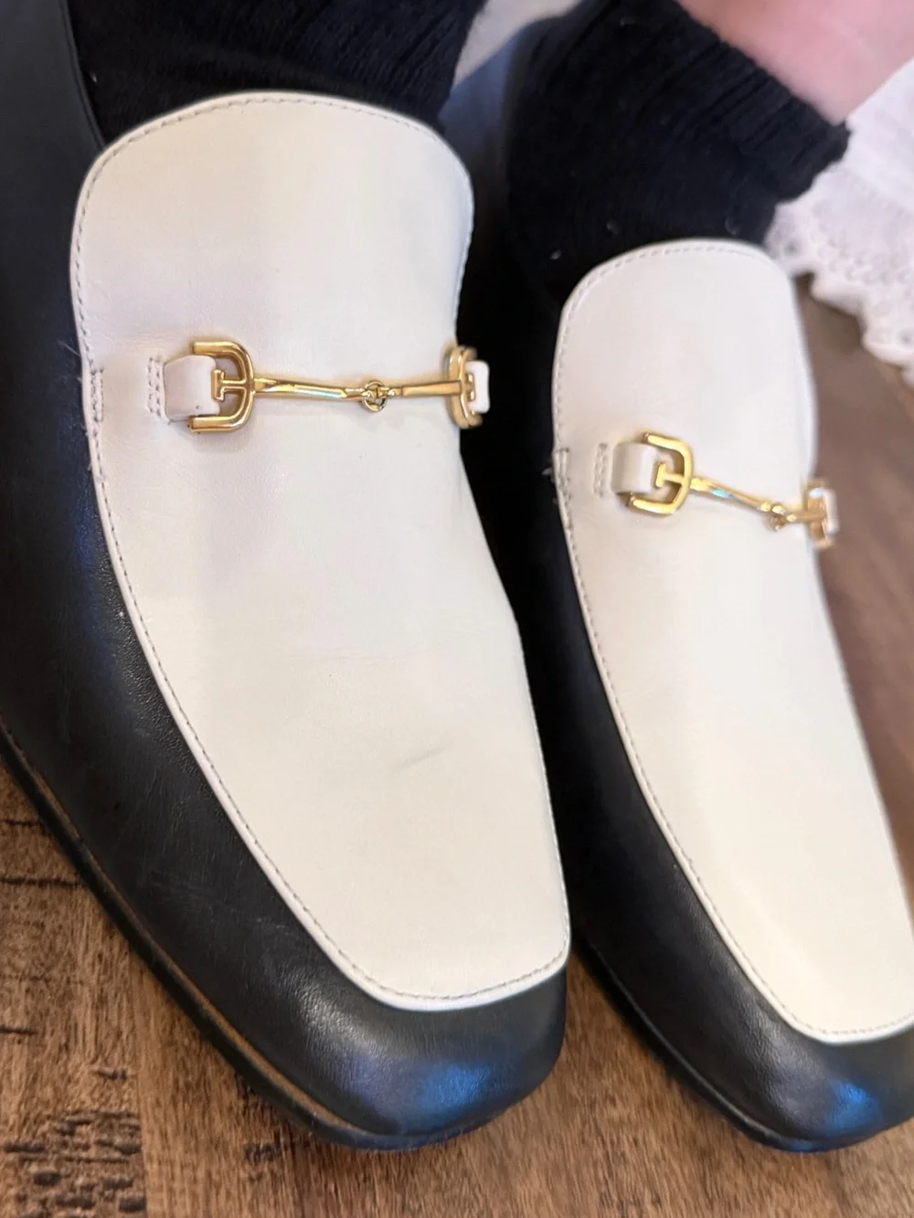 Sam Edelman Jamille Two Tone Leather Block Heel Horsebit Loafers 8.5